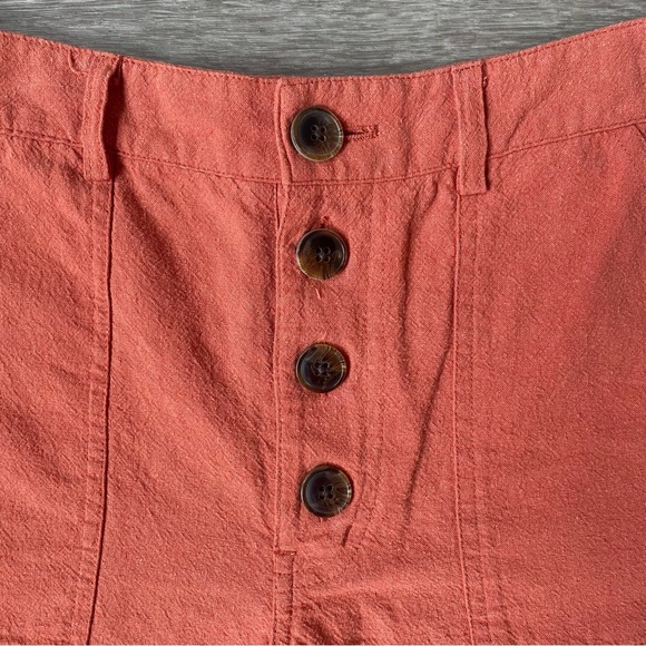 New O'Neill Morrison Rust Orange Beachy Linen Blend Shorts 28 - Picture 4 of 10
